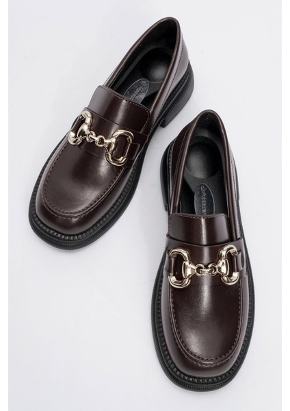 Tokalı Kaydırmaz Kadın Loafer Ayakkabı BORDO KIRIŞIK indirimleri