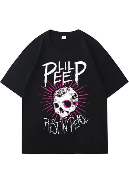Rapçi Lil Peep Crybaby I Tee Shrit Erkek Kadınlar Giyim Hip Hop Büyük Boy Shrits Sıradan Gotik Büyük Boy Üstler Teenagerscolor: Siyah/boyut: Xs (Yurt Dışından)