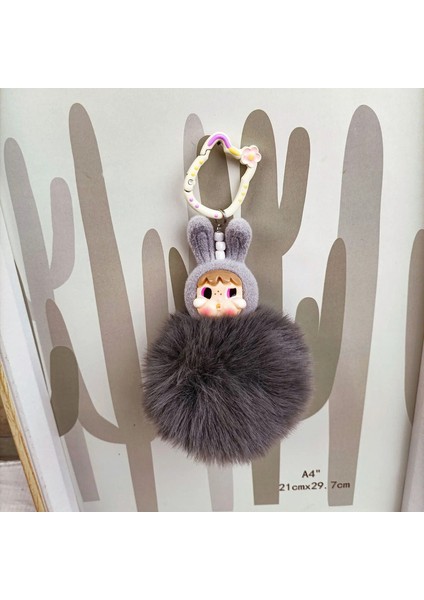 Yeni Crybaby × Uçan Kawaii Küçük Polis Zinciri Backpack Kolye Kolye Peluş Ball Dıy Süs Aksesuarları Dekorasyon Anahtarlık Hediyeleri Renk: E (Yurt Dışından)