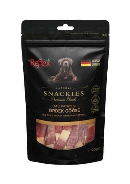 Snackies Natural Tatlı Patatesli Ördek Göğsü Tahılsız Köpek Ödül Maması 170 gr