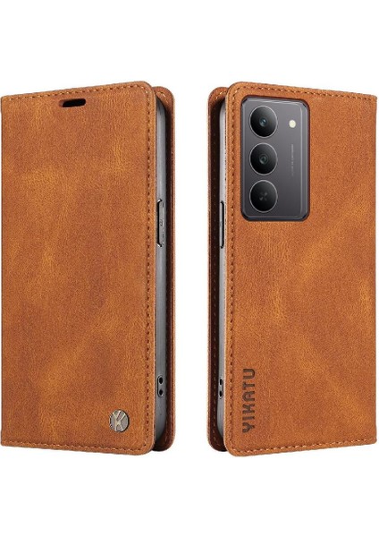 Realme 14X 5g Kılıf Ile Uyumlu Cilt Dostu Düz Renk Manyetik Kapak (Yurt Dışından)