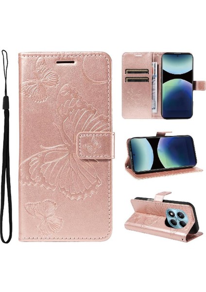 Xiaomi Redmi Not 14 Pro Için Kılıf 4g Pu Deri Darbeye Kapak Manyetik (Yurt Dışından)