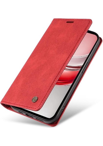 Realme 14X 5g Kılıf Ile Uyumlu Cilt Dostu Düz Renk Manyetik Kapak (Yurt Dışından)