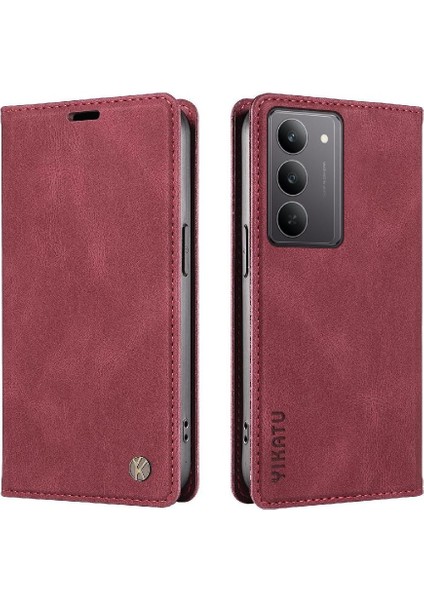 Realme 14X 5g Kılıf Ile Uyumlu Cilt Dostu Düz Renk Manyetik Kapak (Yurt Dışından)