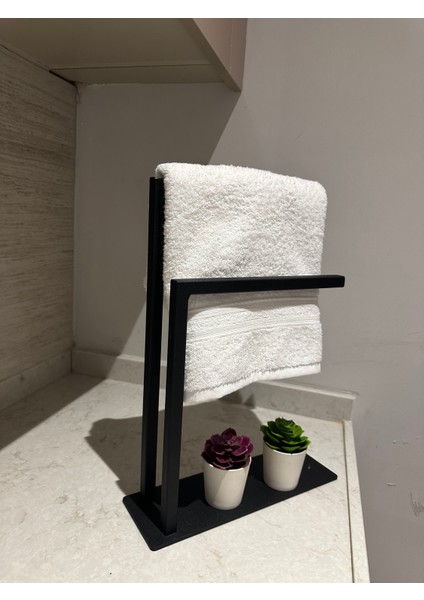 Lotus Siyah Tezgahüzeri Havlu Askılığı ve Düzenleyici