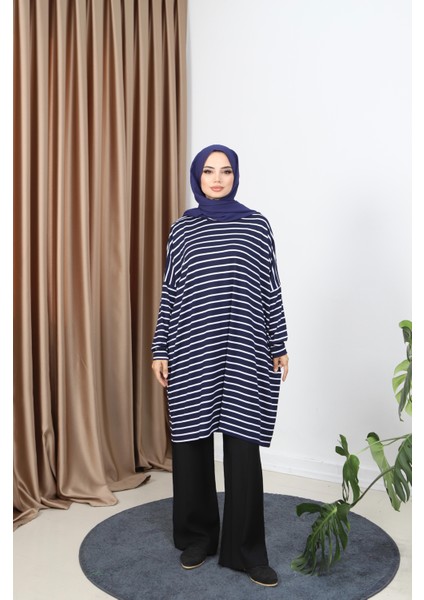 Çizgili Penye Tunik