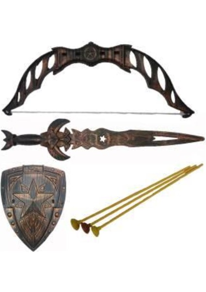 Elite Süper Savaşcı Kılıç Kalkanlı Ok Yay Set Büyük Boy 6 Parça 57CM 1 Adet