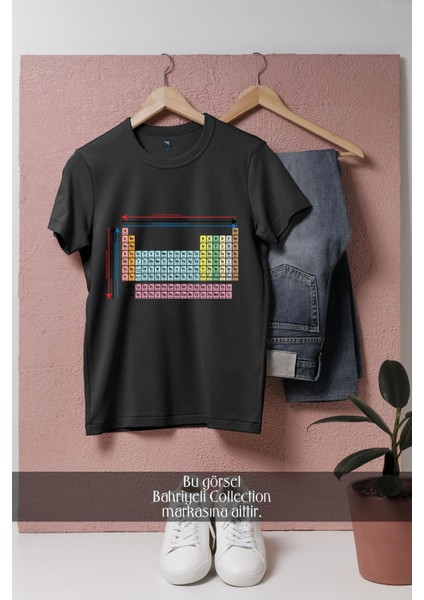 Oversize Kimya Periyodik Tablo - Cetvel Tasarımlı Unisex T-Shirt