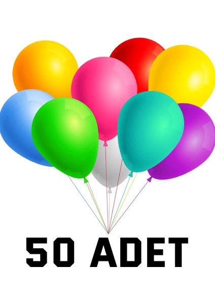50 Adet Balon Karışık Renkli Parti Doğum Günü Kutlama Özel Günler