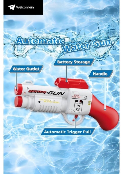 Elite Oyuncak 5-7 Metre Menzilli Şarjlı Su Tabancası 550ML 26 cm Sızdırmaz Contalı Yaz Oyuncağı 1 Adet modelleri