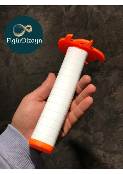 Elite Rengoku Kyojuro Cosplay Katana Kılıcı Açılır Kapanır 75 cm (Plastik) 1 Adet