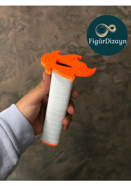 Elite Rengoku Kyojuro Cosplay Katana Kılıcı Açılır Kapanır 75 cm (Plastik) 1 Adet modelleri