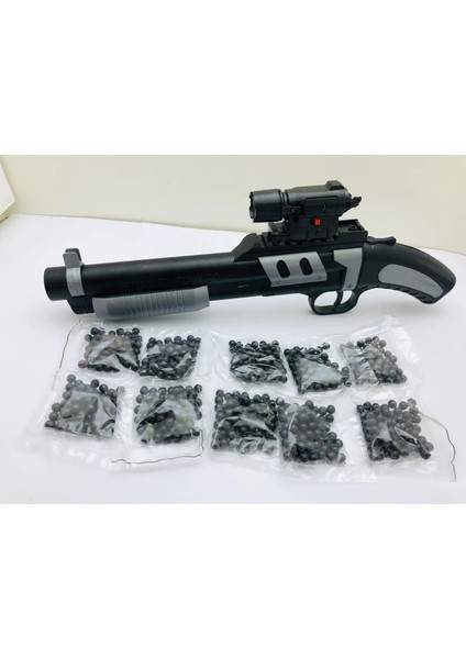 Elite Pompalı Lazerli Boncuk Atan Tüfek 33 cm Boyunda Uzun Menzil Kolay Hedef Alma 300 Boncuk Hediye 1 Adet
