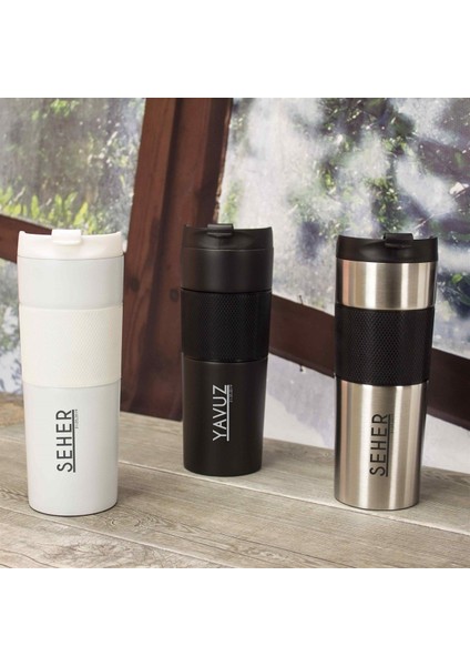 Kişiye Özel French Press Çelik Termos 450 ml