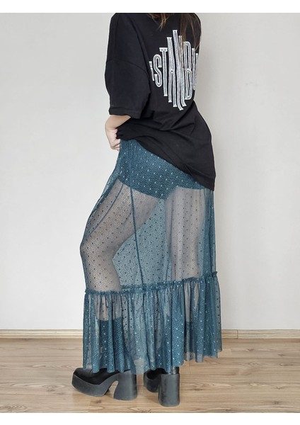 Fırıfırlı Uzun Dantel Etek modelleri