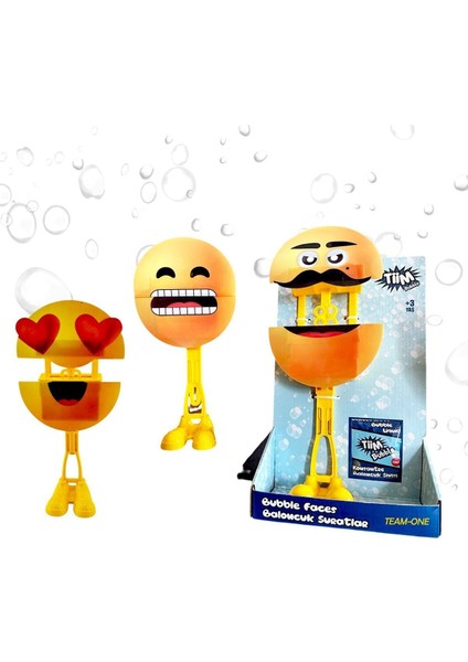 Elite Emoji Baloncuk Suratlar Köpük Tabancası - Köpük Baloncuk Üflemeli Köpük Yapma Seti 1 Adet Bubble Gun 1 Adet