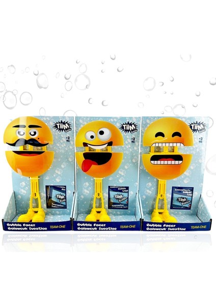 Elite Emoji Baloncuk Suratlar Köpük Tabancası - Köpük Baloncuk Üflemeli Köpük Yapma Seti 1 Adet Bubble Gun 1 Adet