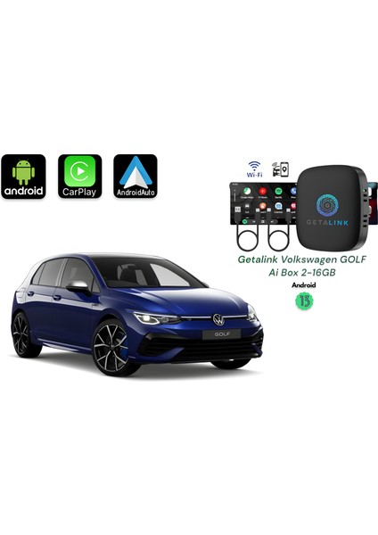 Volkswagen Golf 3in1 2-16GB Ai Box Hareket Halinde Video Izleme Youtube + Netflix + ANDROID13