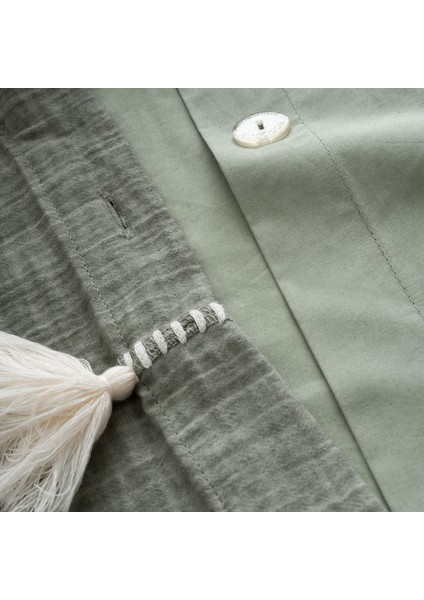 Doğa Battal Boy Nevresim Takımı %100 Organik Pamuk Müslin Parça Boya Yeşil 240X220 cm fiyatları