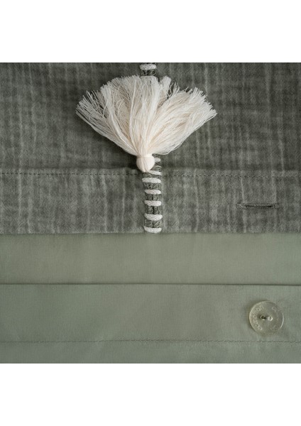 Doğa Battal Boy Nevresim Takımı %100 Organik Pamuk Müslin Parça Boya Yeşil 240X220 cm modelleri