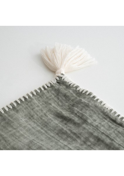 Doğa Battal Boy Nevresim Takımı %100 Organik Pamuk Müslin Parça Boya Yeşil 240X220 cm