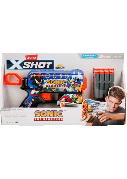 Elite Skins Flux Sonic The Hedgehog 8 Mermili Sünger Dart Atan Silah 21 cm - Mega Sonic 1 Adet