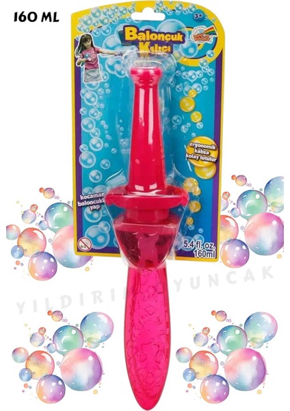 Elite 160 ml 33 cm Baloncuk Oyunu Köpük - Kılıç Şekilli Renkli Büyük Balon Çıkaran Köpük Baloncuk 1 Adet