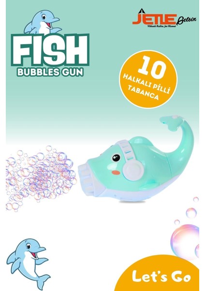 Elite Fish Çok Delikli Pilli Köpük Atan Tabanca Oyuncağı Bubble Gun Mavi 1 Adet