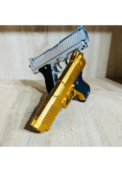 Elite Boncuklu Altın ve Gümüş Renk Boncuk Atan Silah 2 Adet 1 Adet