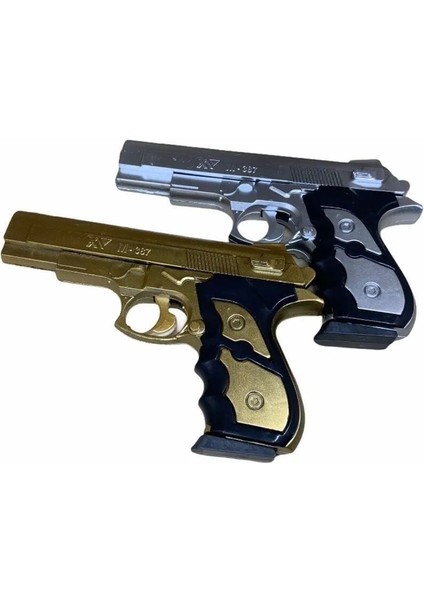Elite Metalik Parlak Sarı ve Gri Boncuk Atan Tabanca 1 Adet