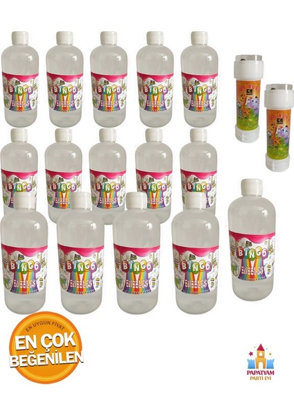 Elite Çift Eğlence: 15 Adet Yedek Baloncuk Solüsyonu + Mini Köpük Oyunları Seti 1 Adet