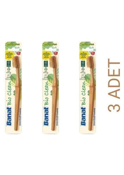 Banat Diş Fırçası Bio Clean (Yumuşak) 3'lü Set