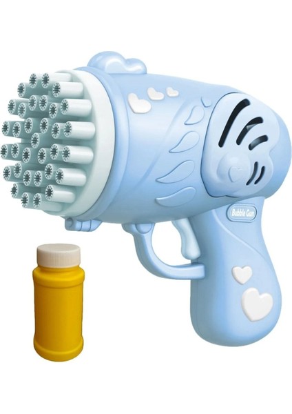 Kanal Işıklı Pilli Baloncuk Makinesi Baloncuk Tabancası Köpük Tabancası Bubble Gun Mavi 1 Adet