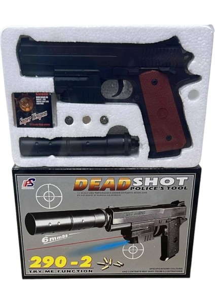 Elite Dead Shot Gerçek Görünümlü Lazerli Susturuculu Şarjörlü Boncuk Atan Oyuncak 1 Adet
