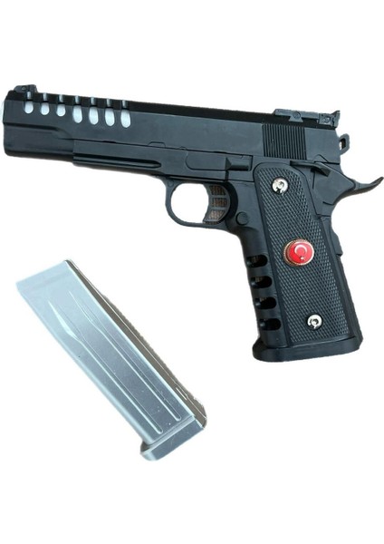 Elite Türk Bayrak Stickerli Boncuk Atan Tabanca 40 Mermili 20 cm 1 Adet
