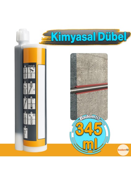 345 ml Kimyasal Dübel Montaj Sıvı Çivi Yapıştırıcı Epoksi Ankraj Harç Beton Tuğla Duvar Gaz Beton