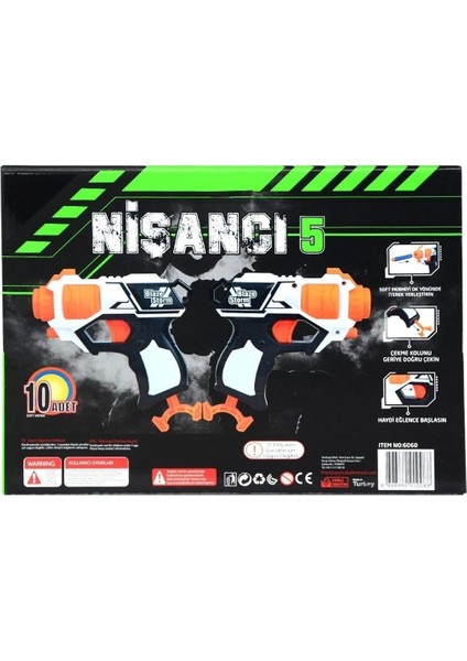 Elite Nişancı 5 Sünger Dart Atan Silah 1 Adet