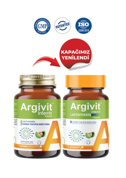 İnferrin Laktoferrin İçeren Takviye Edici Gıda 30 Kapsül 3'lü Paket
