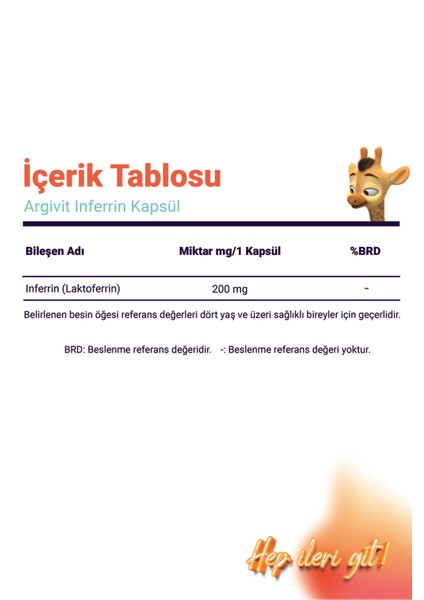 İnferrin Laktoferrin İçeren Takviye Edici Gıda 30 Kapsül 3'lü Paket