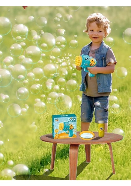 Elite Duck Çok Delikli Pilli Köpük Atan Tabanca 23 Delikli Bubble Gun Mavi 1 Adet