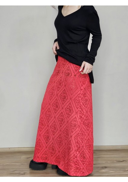 Retro Dantel Dar Maxi Etek modelleri