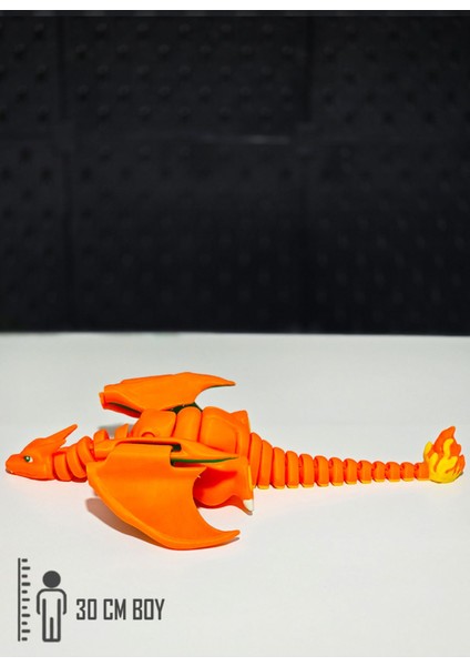 Elite Dev Boy! Charizard Eklemleri ve Kanatları Hareketli 30 cm Uzunluğunda Pokemon Figür Oyuncakları 1 Adet