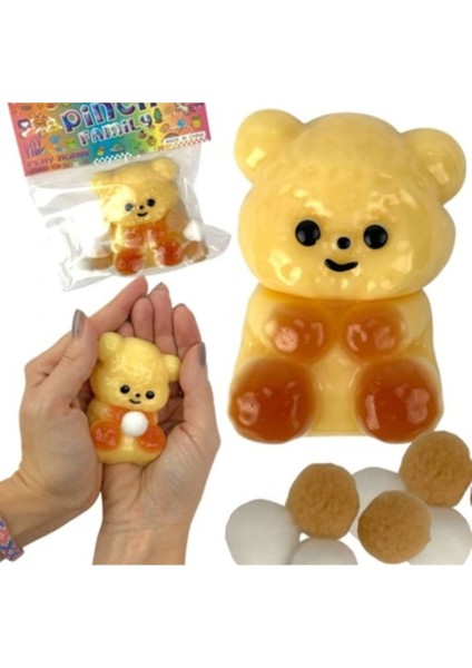 Elite Teddy Kahverengi Ayıcık Pati Jel Taba Pudra Pembe Beyaz Yumuşak Squishy Stress Oyuncak Sukuşi 1 Adet