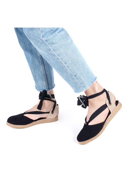 Gerçek Elişi Ipli Düz Topuk Keten Espadril Handmade