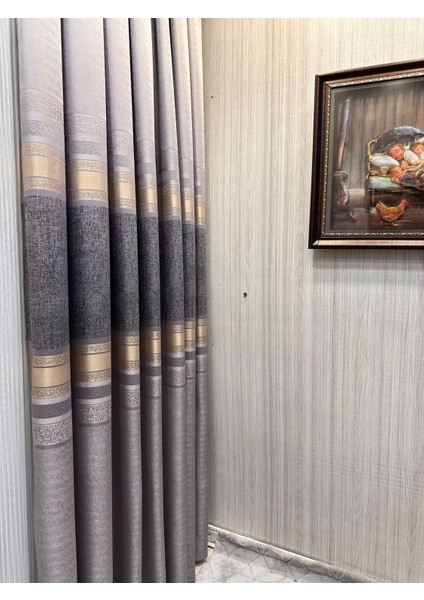 Nivemeshome St.pierre FT614320 V_5403 Gri 1/3 Sık Pileli Fon Perde Apm