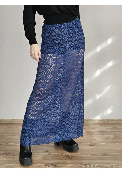 Retro Dantel Dar Maxi Etek modelleri