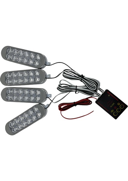 4'lü Sarı Çakar Lamba Seti - Kumandalı