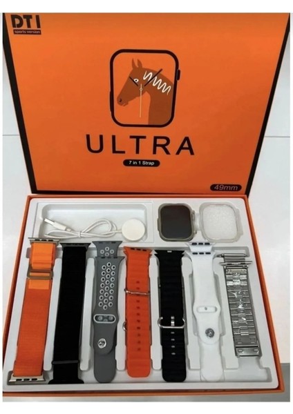 Watch 9 49MM 7 Kordon Hediyeli 7in1 Spor Sağlık Sensörlü Ios Android Uyumlu Smart Akıllı Saat