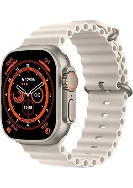 Ultra Plus Watch 8 Akıllı Saat + Bluetooth Kulaklık + Yedek Kordon 2.1 Ekran Kablosuz Şarj IPS Ekran