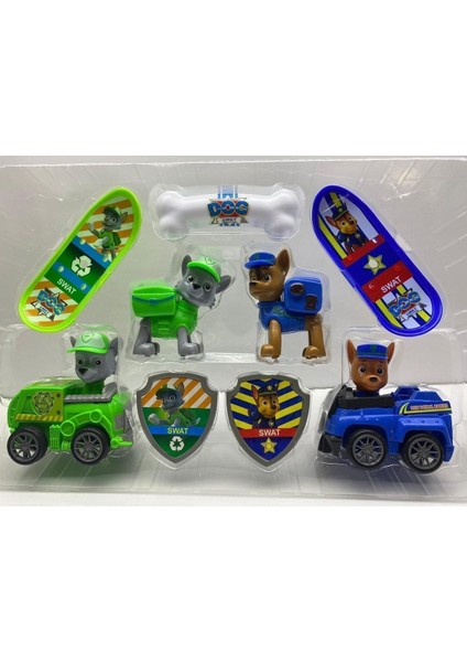Elite Paw Patrol Oyuncak Figür Set 4’lü Paw Petrol Oyuncak Arabalı Kaykaylı Figür Set 1 Adet modelleri